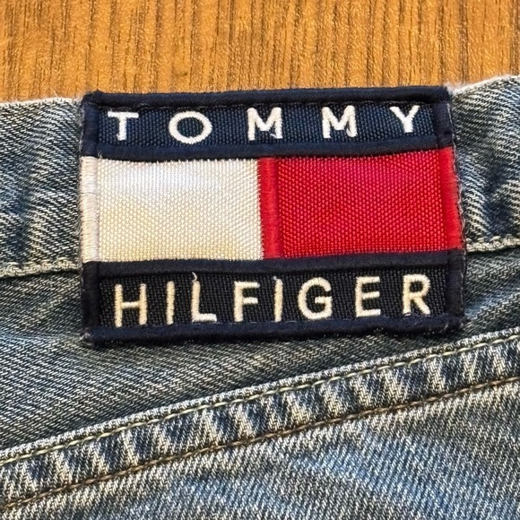 VTG Y2K Tommy Hilfiger Jeans Men's Sz‎ 33x30 Made in USA  Distressed Paint - Picture 2 of 13